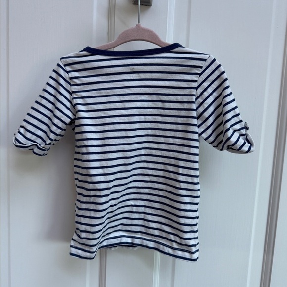 Carter’s 3T Girls Blue & White Striped 3/4 Sleeve Top Blouse - Picture 4 of 4